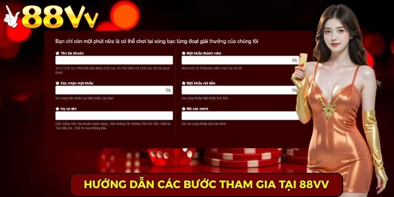 Tham gia chơi tại 88VV vô cùng đơn giản